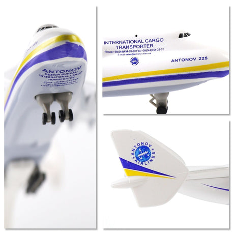 Antonov 1/400 Scale Diecast Metal AN-225 MRIYA Aircraft Model Kit w/ Stand - Ukraine Airplane for Gifts