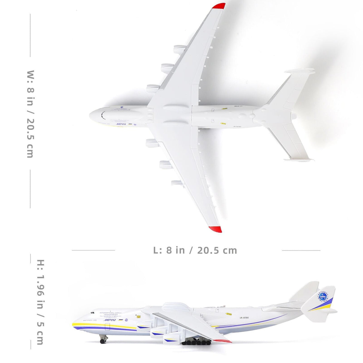 Antonov AN-225 Mriya 1/400 Diecast Metal Aircraft Model Kit with Stand (Ukrainian Plane)