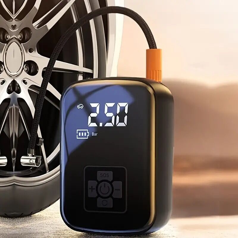 Rechargeable Digital Portable Tyre Air Compressor - Cordless (Bike & Car)