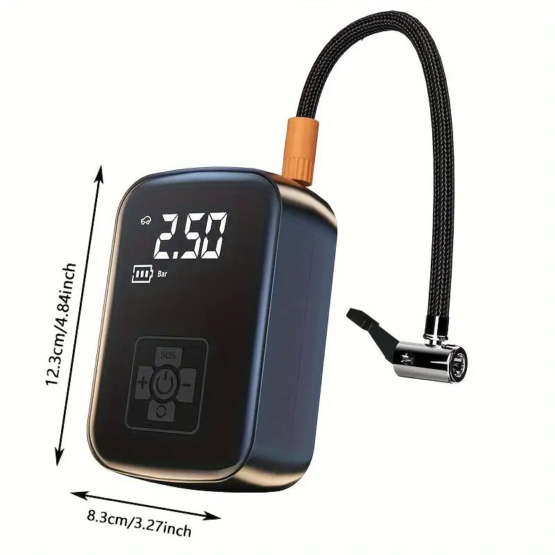 Rechargeable Digital Portable Tyre Air Compressor - Cordless (Bike & Car)