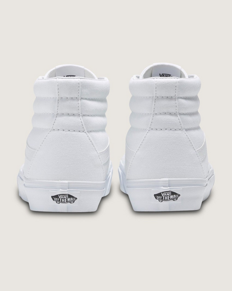 Vans SK8-Hi High Top Shoes Sneakers Suede Canvas Upper in True White