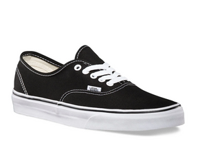 Vans Authentic Canvas Shoes - Black/White (Casual Classic Skateboard Sneakers)
