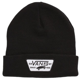 VANS Milford Beanie - Black (Warm Winter Knit Ski Hat)