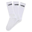 Vans 3pk Classic Crew Socks Sport Skate Skateboard Sox - White - US 9.5 - 13