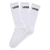 Vans 3pk Classic Crew Socks Sport Skate Skateboard Sox - White - US 9.5 - 13