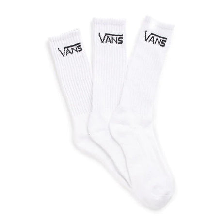 Vans 3pk Classic Crew Socks Sport Skate Skateboard Sox - White - US 9.5 - 13
