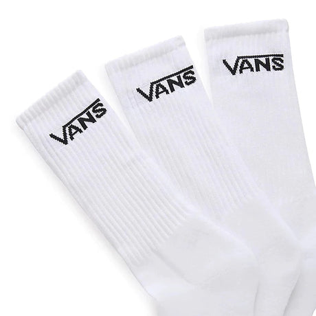 Vans 3pk Classic Crew Socks Sport Skate Skateboard Sox - White - US 9.5 - 13