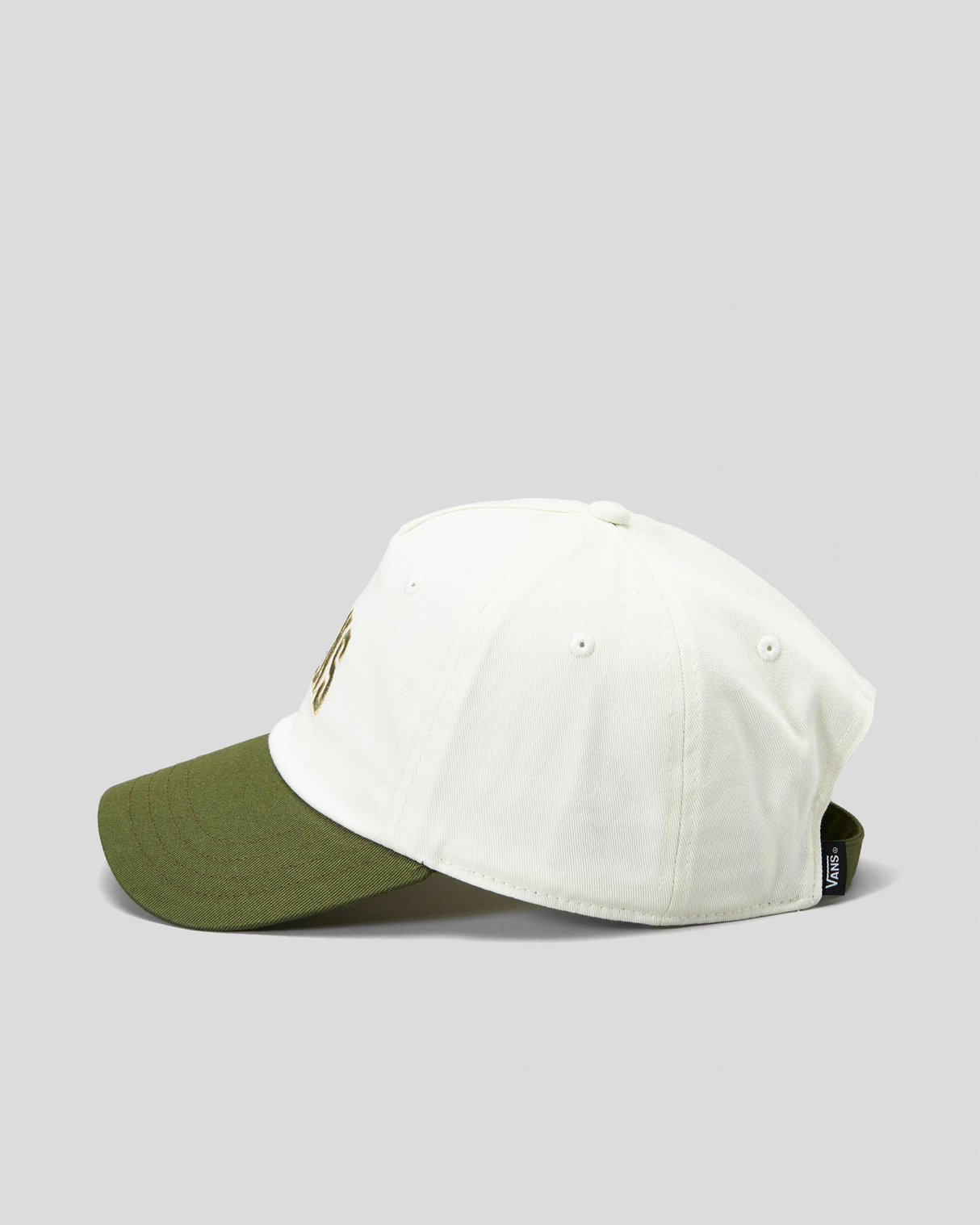 Vans The Campus Baseball Cap in Marshmellow/Dark Green