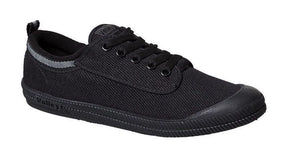 Volley International Mens Sneakers Casual Lace Up Shoes Canvas - Black/Dark Grey - 2 UK (3US)