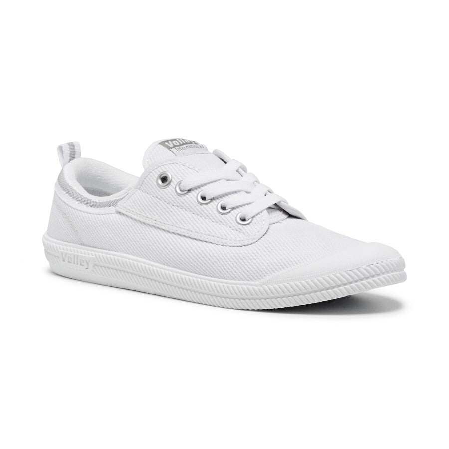 Volley International Mens Sneakers Casual Lace Up Shoes Canvas - White/Light Grey - 2 UK (3US)