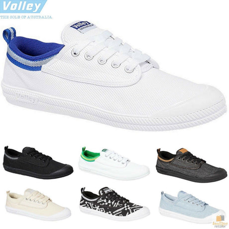 Dunlop Volleys International Mens Sneakers - Lace Up Casual Shoes - Black/Dark Grey