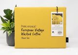 Park Avenue European Vintage Washed Cotton Bed Sheet Set - Misted Yellow