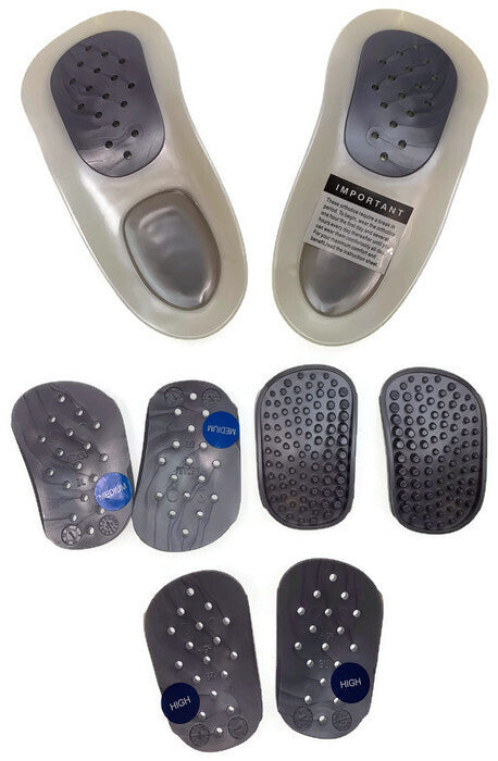 WALKFIT ORTHOTICS 3/4  Insoles Walk Fit Foot Feet Support PLATINUM SILVER - F (Womens 10-10.5, Mens 9-9.5)