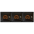 3x Australia Souvenir Wallet Pack - Brown w/ AUS Emblem (Premium Faux Leather)