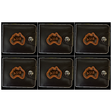 6x Australia Souvenir Wallet Bulk Pack - Brown w/ AUS Emblem (Premium Faux Leather)