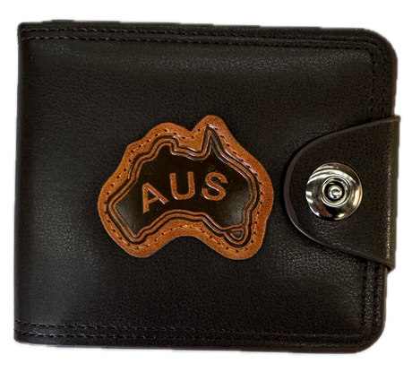 6x Australia Souvenir Wallet Bulk Pack - Brown w/ AUS Emblem (Premium Faux Leather)