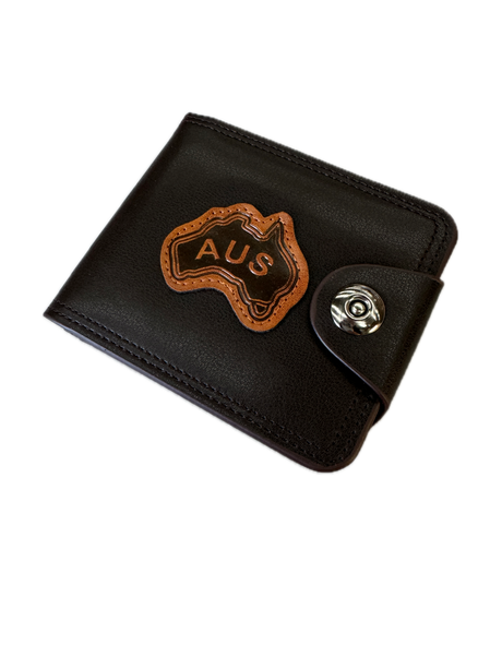 6x Australia Souvenir Wallet Bulk Pack - Brown w/ AUS Emblem (Premium Faux Leather)