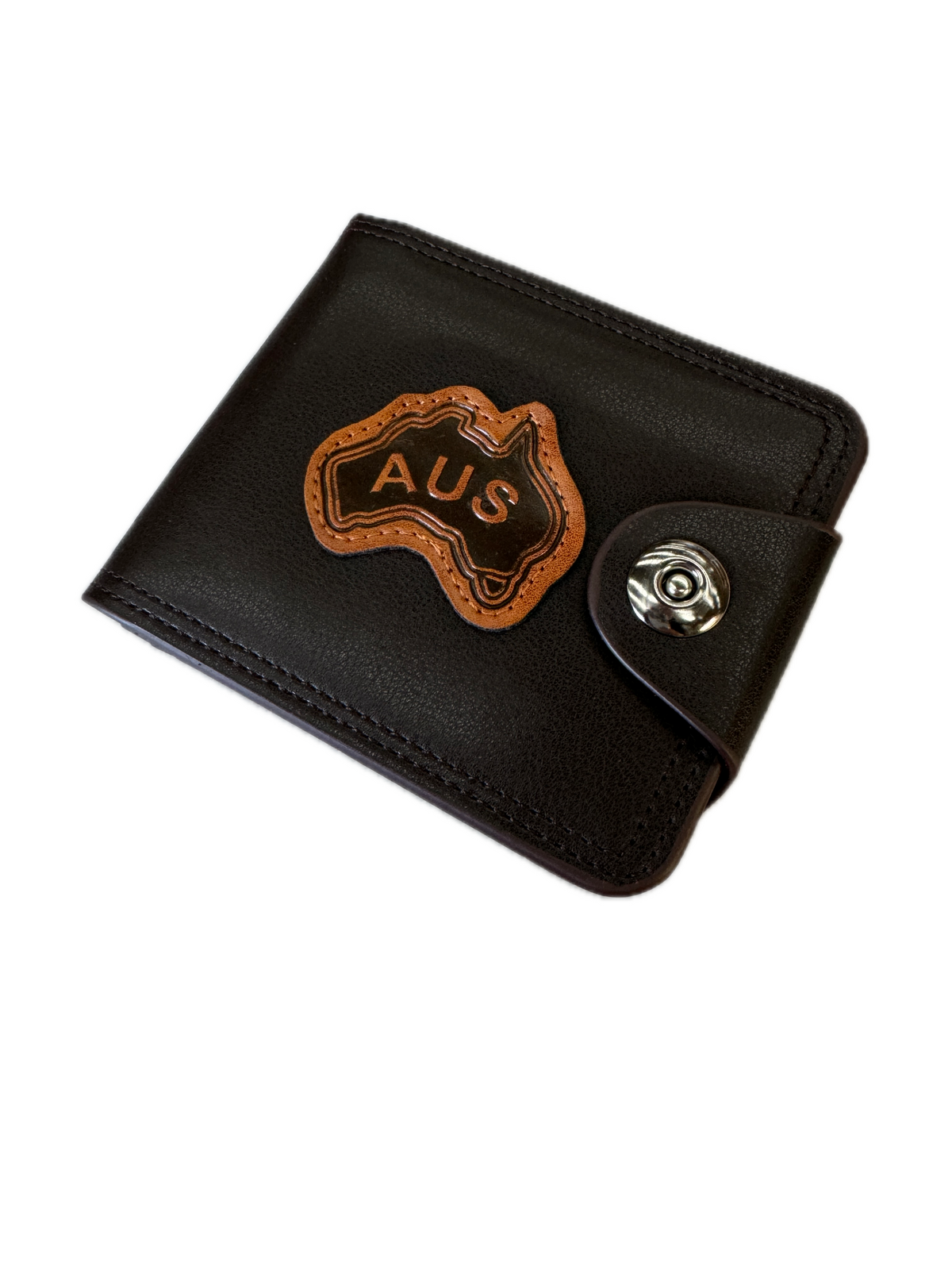 Australia Souvenir Wallet - Brown w/ AUS Emblem (Premium Faux Leather)
