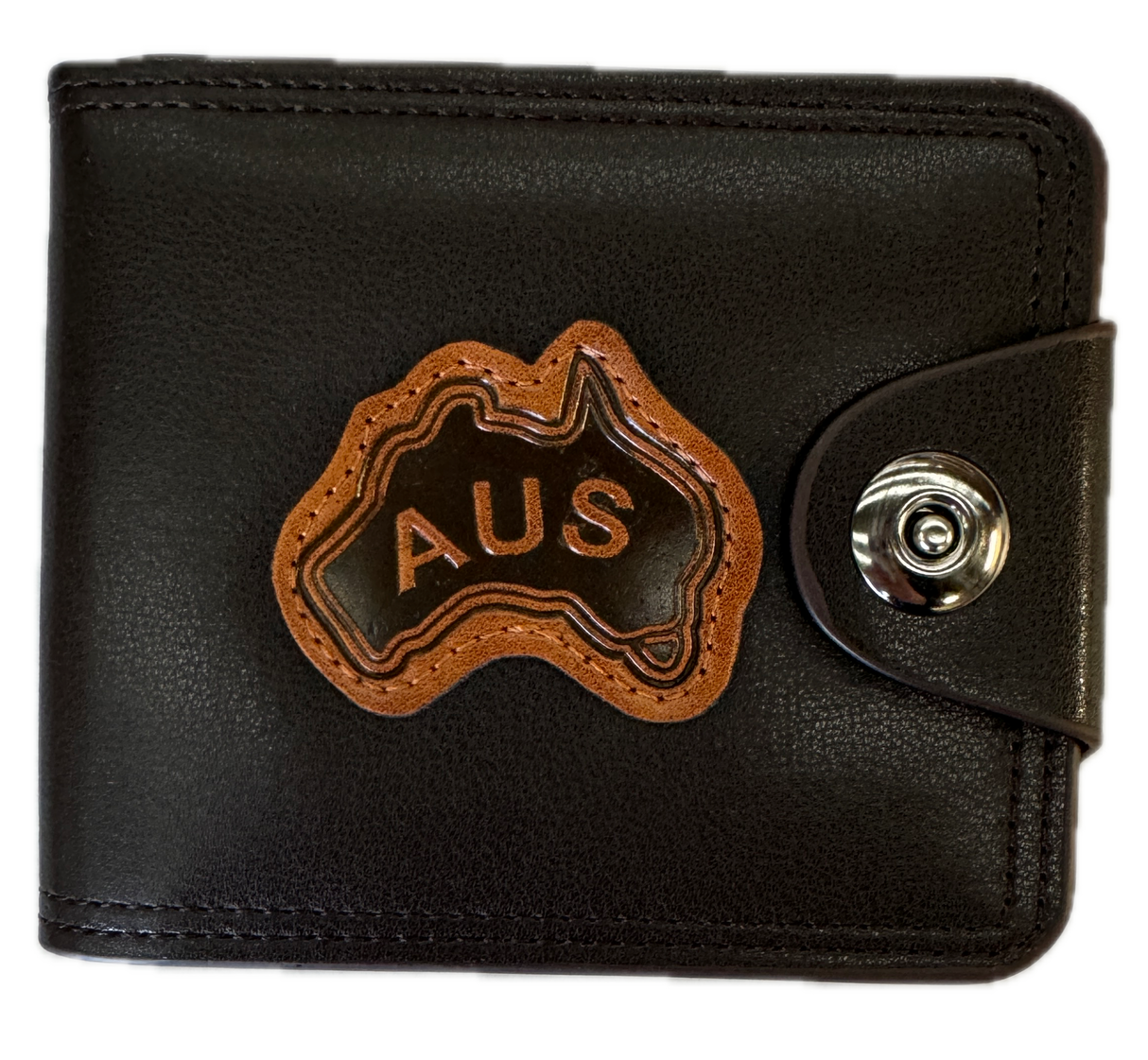 Australia Souvenir Wallet - Brown w/ AUS Emblem (Premium Faux Leather)