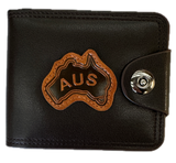 Australia Souvenir Wallet - Brown w/ AUS Emblem (Premium Faux Leather)