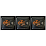 3x Australia Souvenir Kangaroo Wallet Pack - Black (Premium Faux Leather)