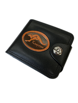 Australia Souvenir Kangaroo Wallet - Black (Premium Faux Leather)