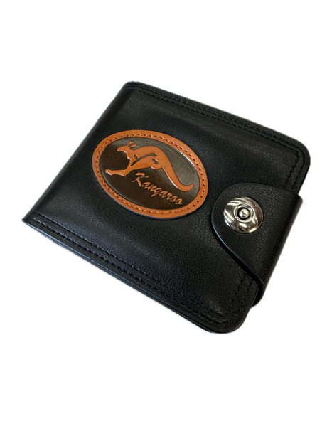 6x Australia Souvenir Kangaroo Wallet Bulk Pack - Black (Premium Faux Leather)