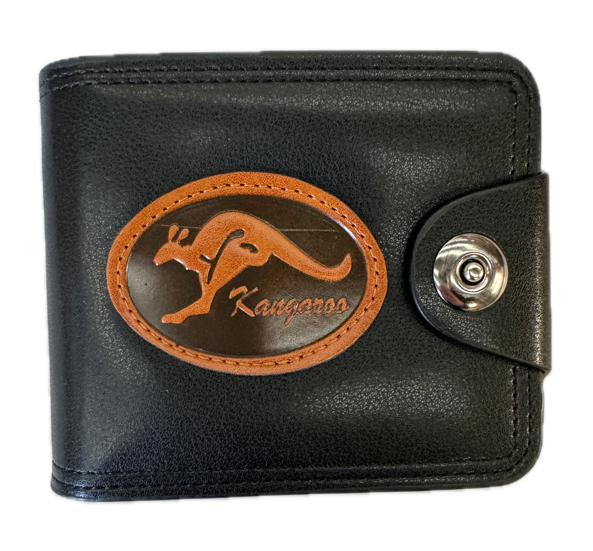 Australia Souvenir Kangaroo Wallet - Black (Premium Faux Leather)
