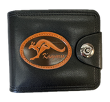 Australia Souvenir Kangaroo Wallet - Black (Premium Faux Leather)