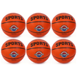 6x Classic Rubber Training Basketball Bulk Pack - Black/Orange (Size 7)