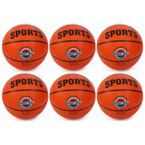 6x Classic Rubber Training Basketball Bulk Pack - Black/Orange (Size 7)