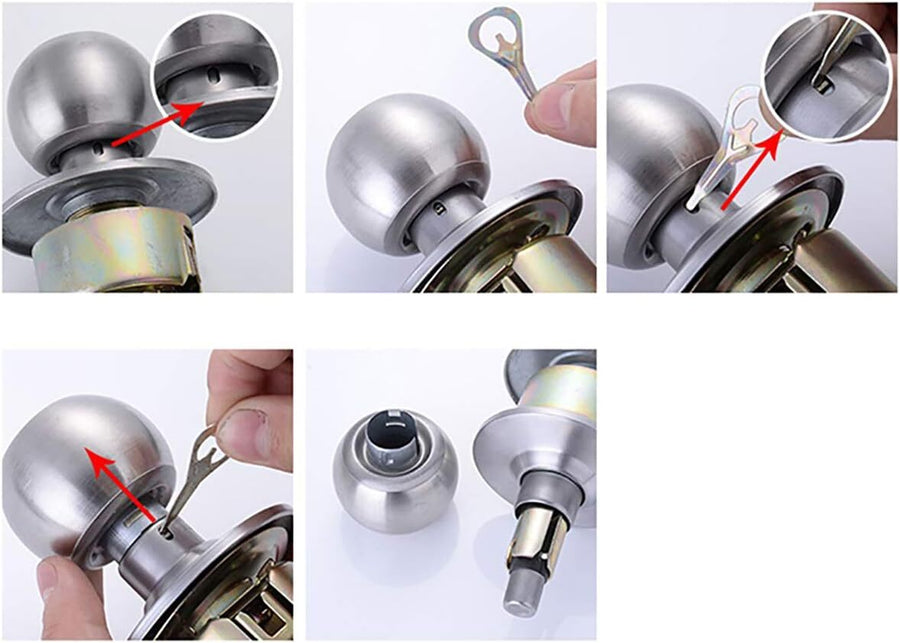 Silver Door Handle Set - Passage Entry Lock with 3 Keys (Privacy Knobs ...