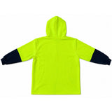 Hi Vis Polar Fleece Full Zip Hoodie Jumper - Yellow/Navy (High Visibility Safety Workwear Jacket)