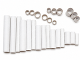108x White/Brown Strong Cardboard Paper Tubes Bulk Pack  - Arts, Crafts & DIY (Assorted Lengths, 30/40/50mm Diameters)