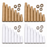 108x White/Brown Strong Cardboard Paper Tubes Bulk Pack  - Arts, Crafts & DIY (Assorted Lengths, 30/40/50mm Diameters)