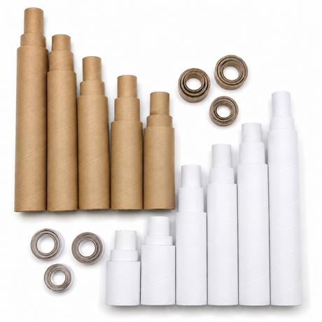 54x White/Brown Strong Cardboard Paper Tubes - Arts, Crafts & DIY (Assorted Lengths, 30/40/50mm Diameters)