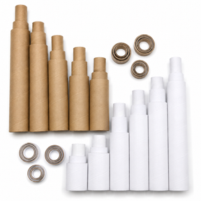 54x White/Brown Strong Cardboard Paper Tubes Bulk Pack - Arts, Crafts & DIY (Assorted Lengths, 30/40/50mm Diameters)