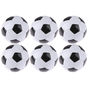 6x Classic Training Football/Soccer Ball Bulk Pack - Black/White (Size 5)