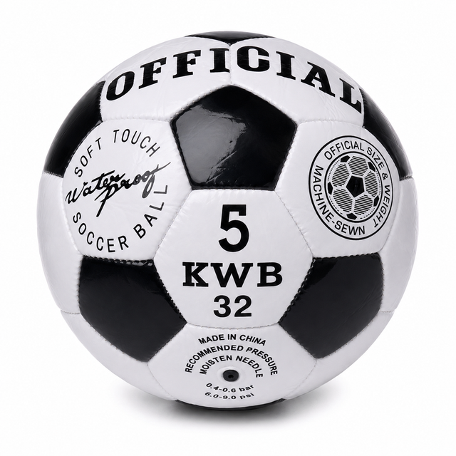Classic Training Football/Soccer Ball - Black/White (Size 5)