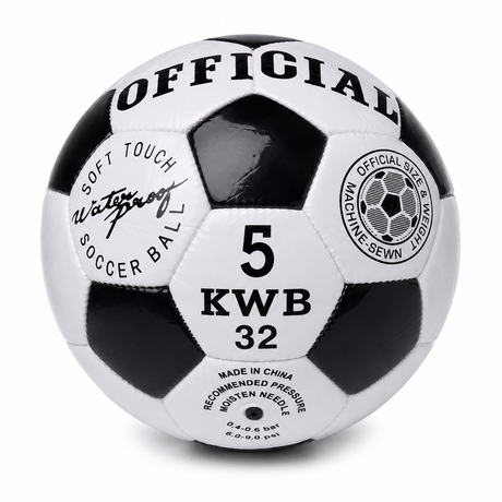 Classic Training Football/Soccer Ball - Black/White (Size 5)