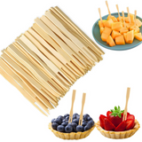 3600x Bamboo Mini Cocktail Forks Disposable Wooden Picks for Finger Food - 9cm Long