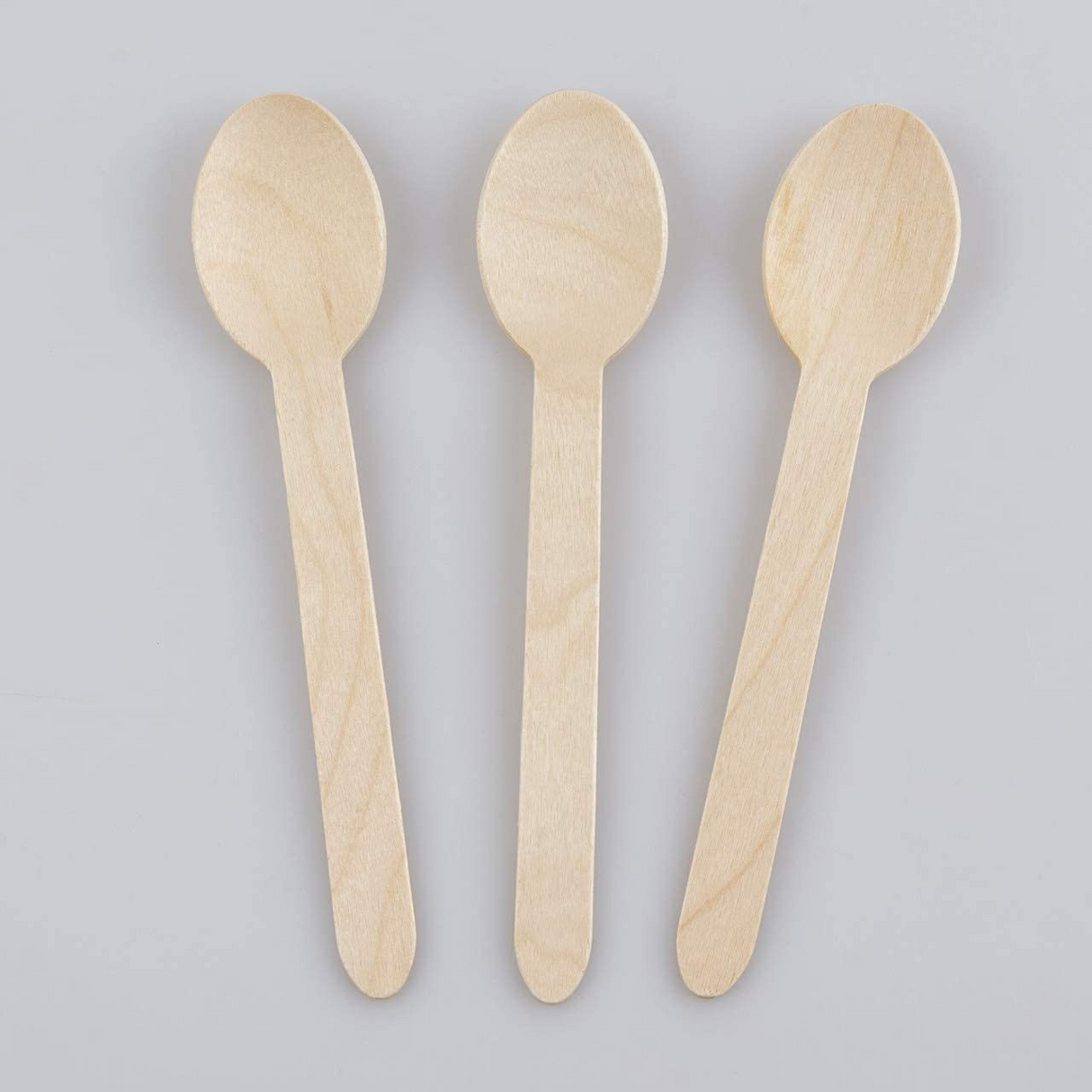 2160x 11cm Small Disposable Wooden Spoons - Mini Strong Dessert Cutlery (Bulk Pack)
