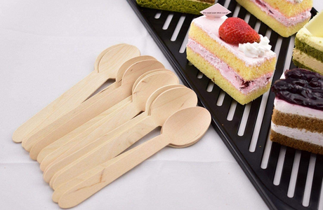 2160x 11cm Small Disposable Wooden Spoons - Mini Strong Dessert Cutlery (Bulk Pack)