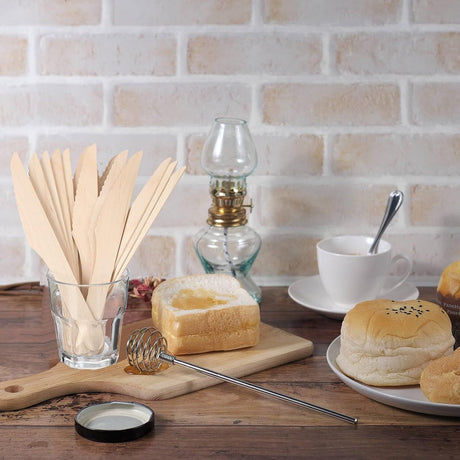 2400pcs 16cm Disposable Wooden Knives - Eco Friendly Cutlery - Extra Strong (Bulk)