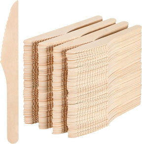 2400pcs 16cm Disposable Wooden Knives - Eco Friendly Cutlery - Extra Strong (Bulk)