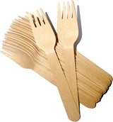 2400pcs 16cm Disposable Wooden Forks - Eco Friendly Cutlery - Extra Strong (Bulk)