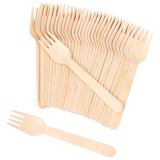 2400pcs 16cm Disposable Wooden Forks - Eco Friendly Cutlery - Extra Strong (Bulk)