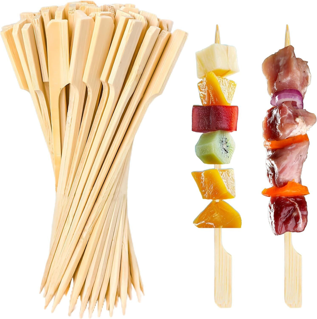 3600pcs 20cm Disposable Medium Bamboo Skewers - Eco Friendly (Bulk)