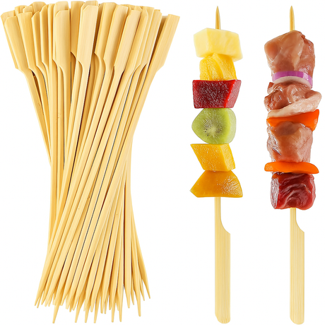 1800x 25cm Bamboo Wooden Flat Paddle Skewers -  Disposable BBQ/Fruit/Kebab/Cocktail Sticks (Bulk)