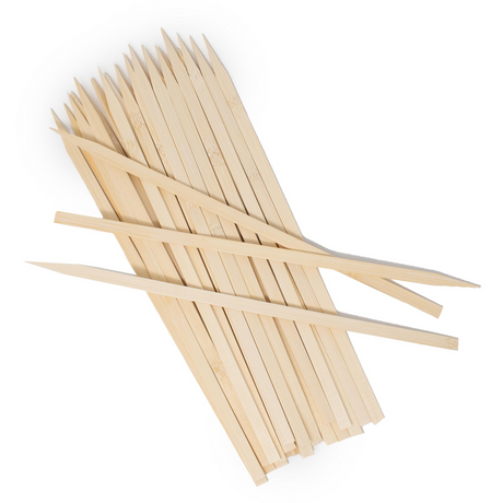 1080x 30cm Flat Wooden Bamboo Skewers - Disposable BBQ/Kebab/Satay Meat Sticks (Bulk)